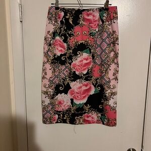 New York& company floral midi pencil skirt